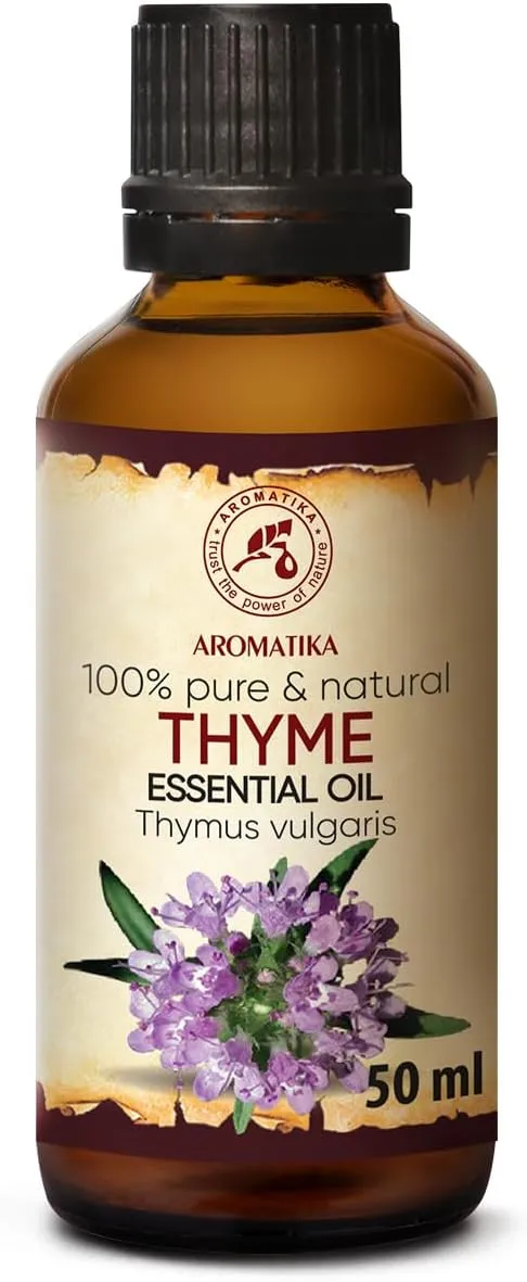 Thymianöl 50ml - Reine & Natürliche Ätherisches Thymian Öl - Thymus Vulgaris Oil - Österreich - Gut für Aromatherapie - Aroma Diffuser - Duftlampe - Haut- und Haarpflege